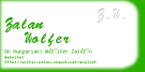 zalan wolfer business card